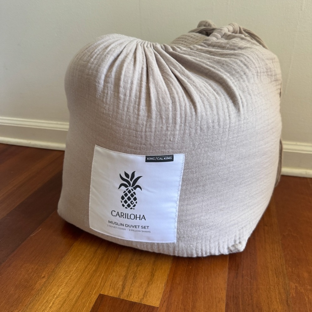 Cariloha Muslin Duvet Cover in Soft Tan